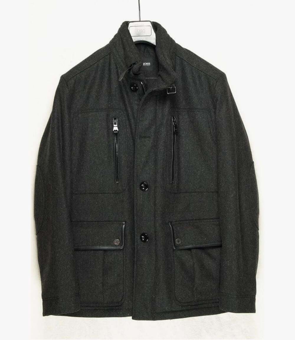 Hugo Boss Tabox Anthracite Gray Wool Blend Field Jacket - Picture 4 of 15